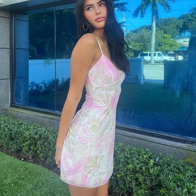 Γλυκά κυρίες λουλούδια φόρεμα μόδα Halter Slim λουλούδια φόρεμα για γυναίκες