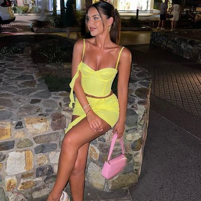 Σκληρό χρώμα Σεξουαλικά αθλητικά ρούχα Σπλέισινγκ Φανσιστική τέννις τσάντα Hip Σεξουαλικό αθλητικό φόρεμα