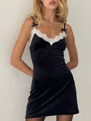 Χωρίς μανίκια Πακέτο Κούρεμα Hip Custom Sexy Pure Desire Δαντέλα ράψιμο Strap Bag Μπόλκος φόρεμα