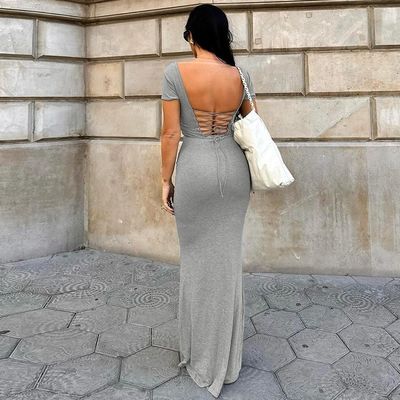 Άνοιξη καλοκαίρι Custom Νέα μόδα σέξι Halter βραχυμανίκια φόρεμα