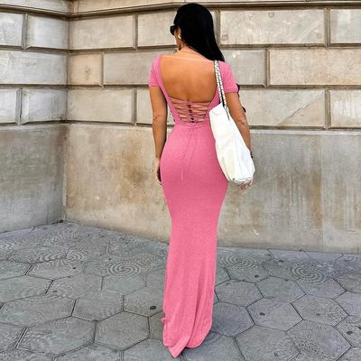 Άνοιξη καλοκαίρι Custom Νέα μόδα σέξι Halter βραχυμανίκια φόρεμα